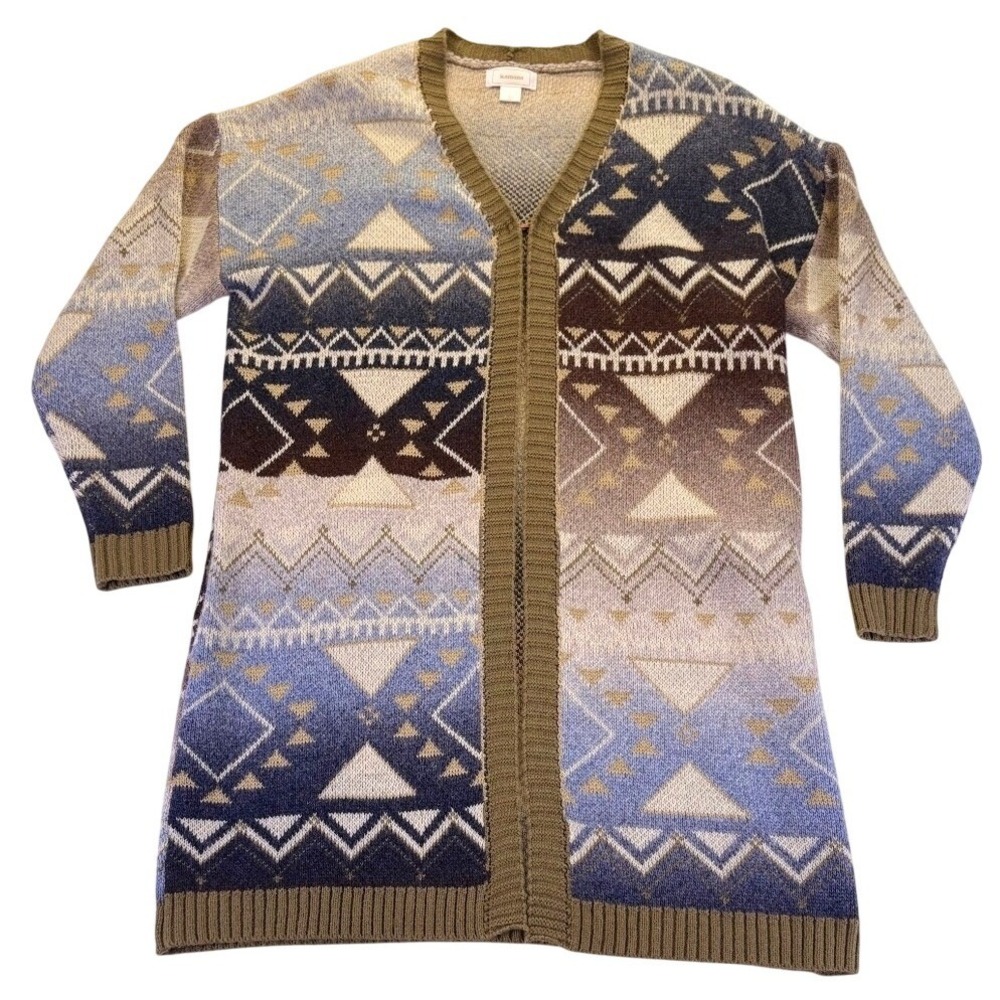 Kamana Women Tribal Geometric Longline Cardigan Sweater S Southwestern Aztec